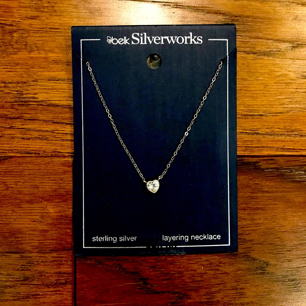 Sterling Silver Necklace With Cz Heart Pendant